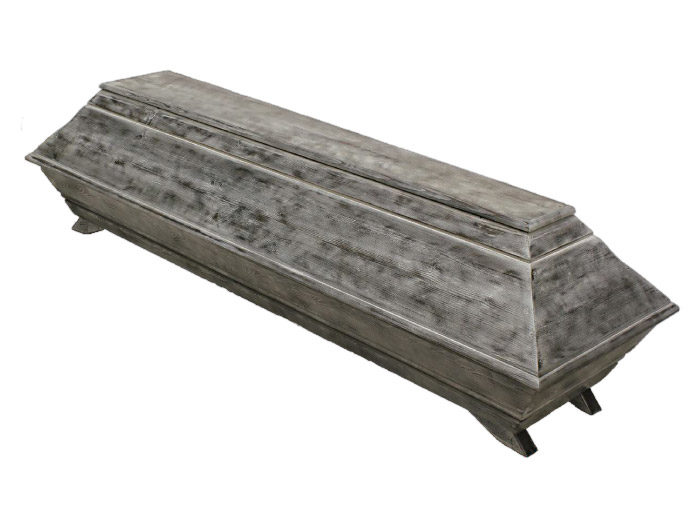 Cercueil en épicéa massif patine grise