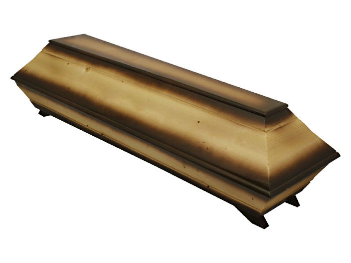 Cercueil en épicéa massif patine brune