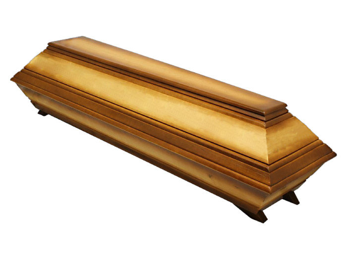 Cercueil en peuplier massif patine brun clair