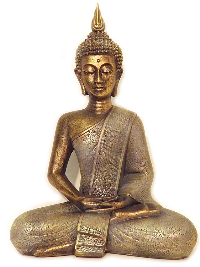 velká thajská meditační buddha urna bronz