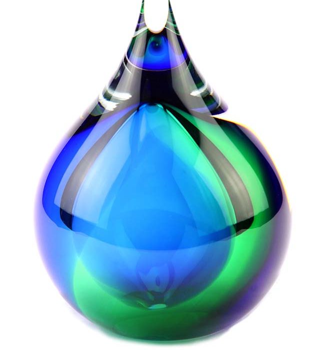 piccoli bicchieri di cristallo D urna a bolle glau verde