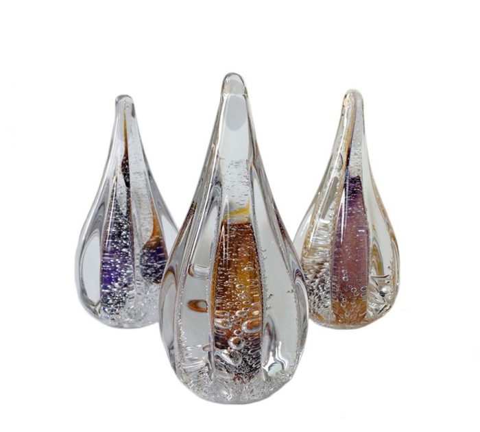 crystal glass D mini urn sparkle
