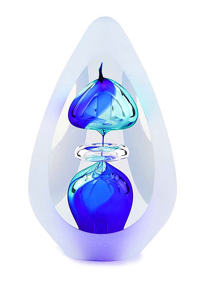 verre cristal D premium urne orion bleu grand