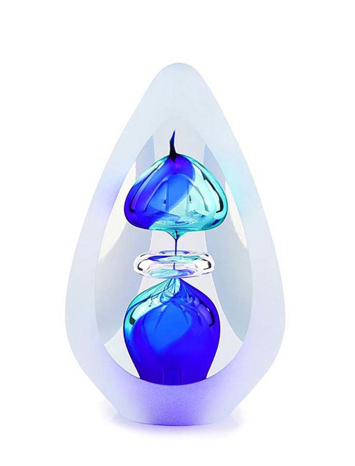 krištáľové sklo D prémiová urna orion modrá malá