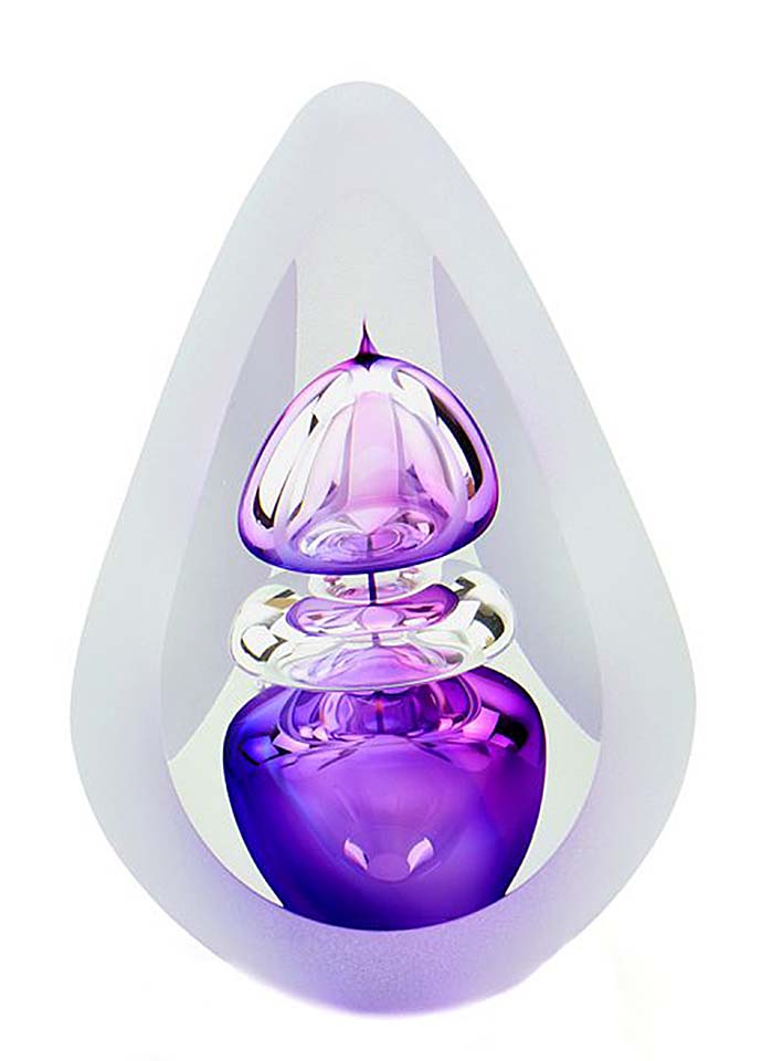 vetro cristallo D premium urna orion viola grande