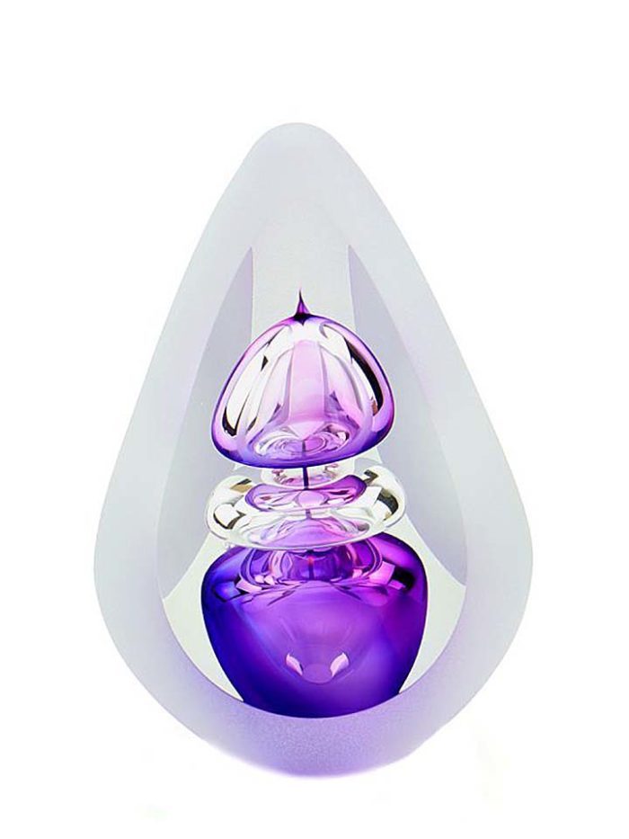 crystal glass D premium urn orion purple small