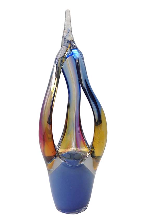 sticla de cristal d urna albastra flacara