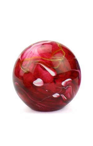mini urna in vetro cristallo elementi sferici bulbo marmo rosso