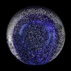sfera di cristallo mini urna lampadina polvere di stelle blu reale