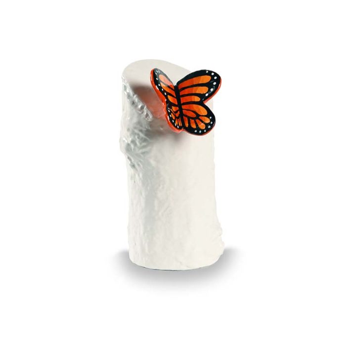 mini urna resina mariposa naranja