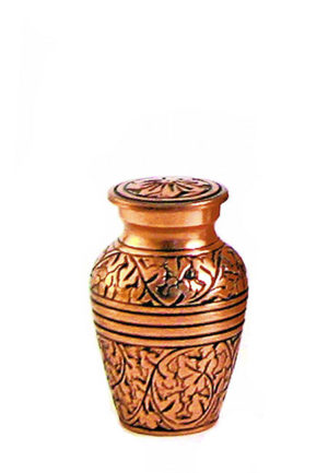 mini urne cuivre chêne