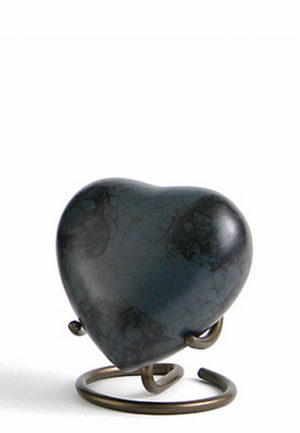 Urna para mascota con corazón de mármol gris de Glenwood