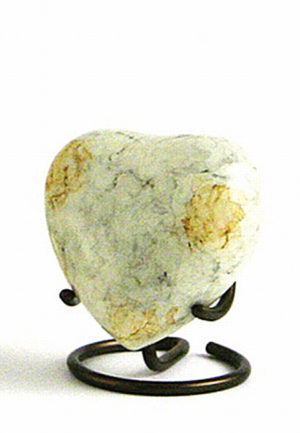 Urna para mascota con corazón de mármol blanco de Glenwood