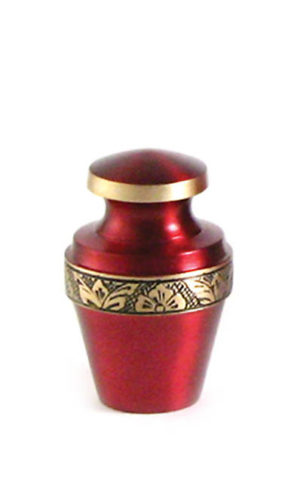 Grécka karmínová lesklá červená mini urna