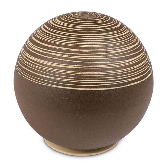 grouss Keramik Ball Urn Liter Rescht