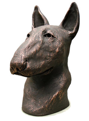 cabeza de perro de cerámica bull terrier litro hurk