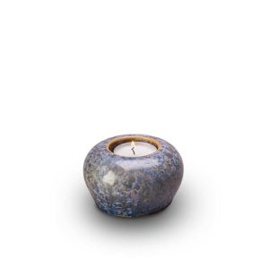 mini urna de cerámica con luz de cera