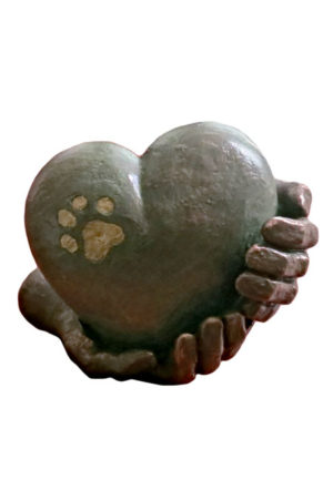 keramisk kæledyr urne hjertesorg med pote liter ugkp