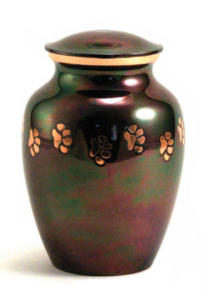 Clássica urna animal raku de cobre