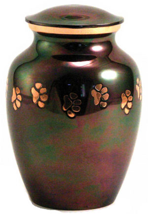 Clássica urna animal raku de cobre