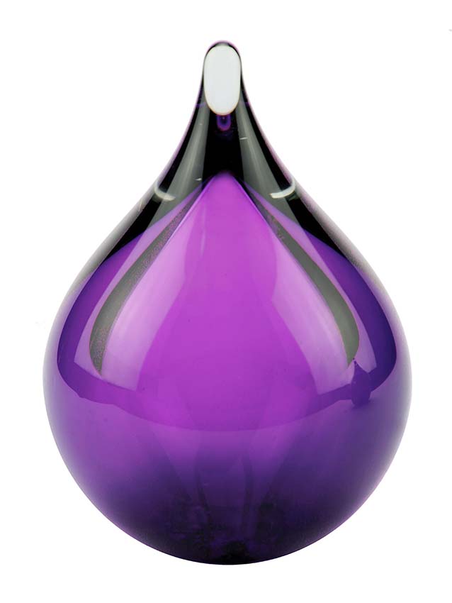 petite urne pour animaux de compagnie en verre de cristal D bubble violet