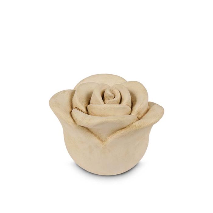 mini keramisk hvid rose urne