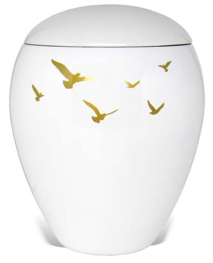 urna ovale in resina uccello litro mz uresw