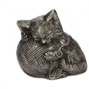 értékes cica macska urna ezüst