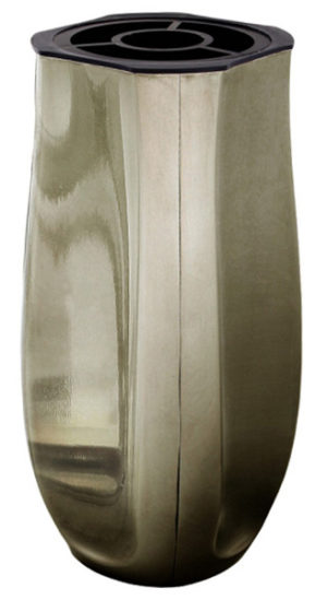Designerski wazon nagrobny wykonany ze stali nierdzewnej o wys