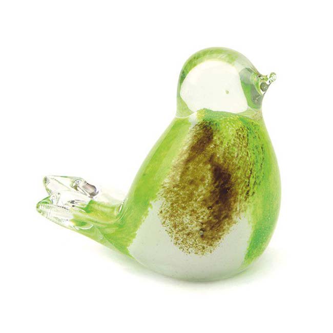 Verres en cristal 3D Mini oiseau Urne pour animaux de compagnie Lime Brown (0,03 litre) Urnes pour animaux de compagnie