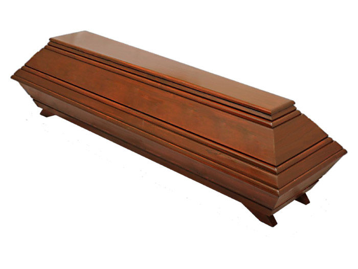 Solid spruce coffin dark brown