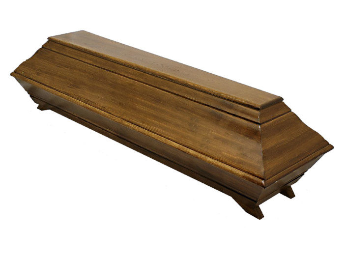 Solid spruce coffin brown