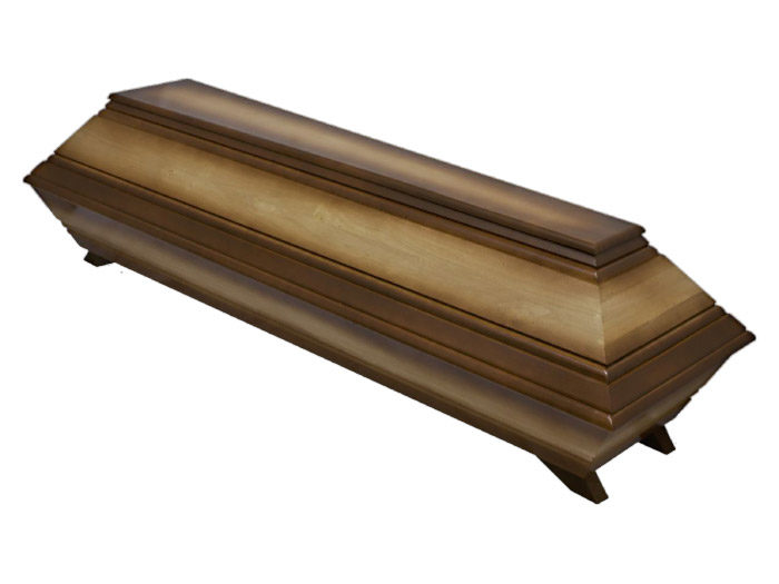 Solid poplar coffin brown patina