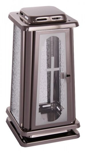Stainless steel grave lantern with cross