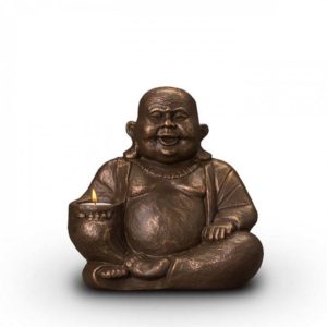 lighted buddha style urn