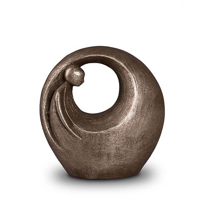 keramik art urne einsam mit silber liter UGKS