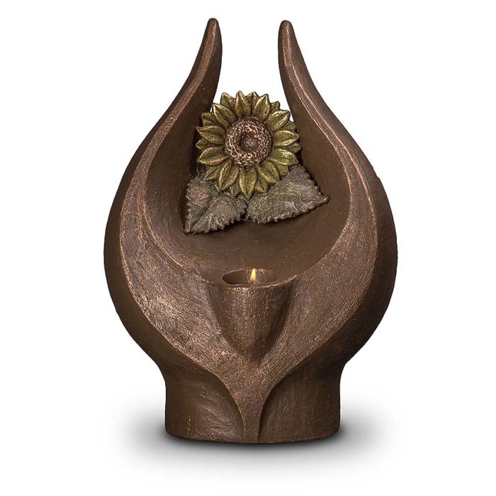 ceramic type urn sunflower