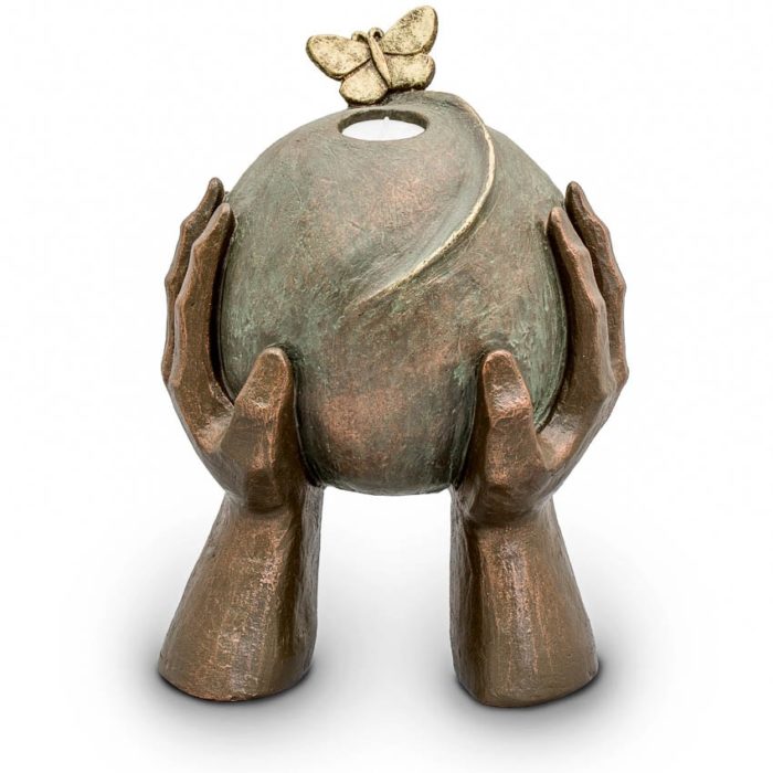 keramische art urne beleuchtete metamorphose