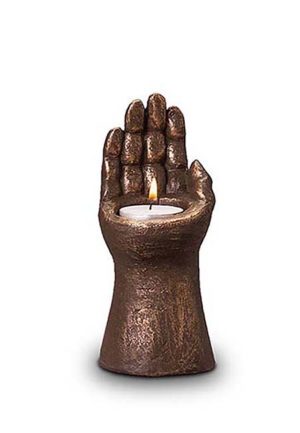 keramisk mini konst urna hand med ljus