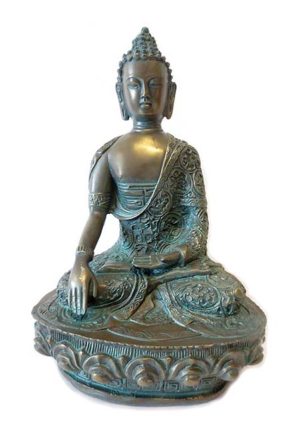small bronze meditation buddha urn liter gd