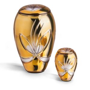 small premium bohemian crystal glass urn
