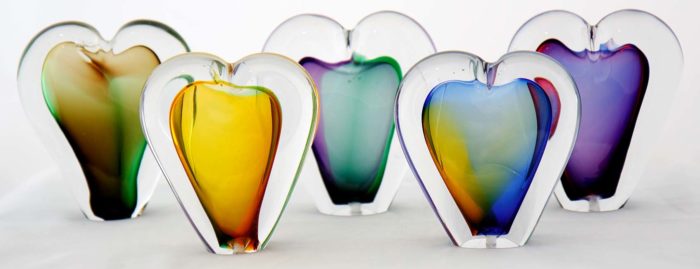 mini urna cuore in vetro cristallo D