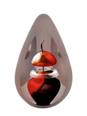 crystal glass D premium urn orion dark red