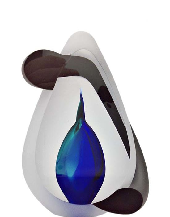 vetro cristallo piccola urna arco blu premium
