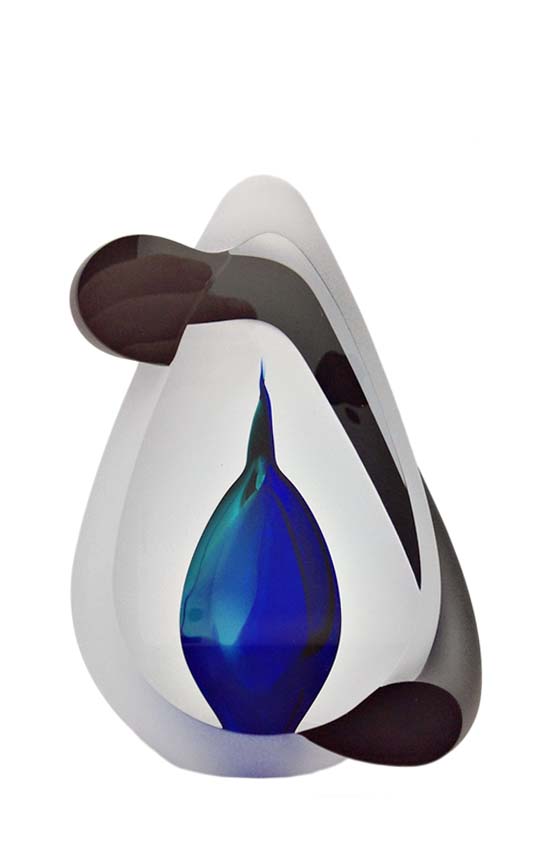 vaso de cristal pequeño d urna arco azul premium