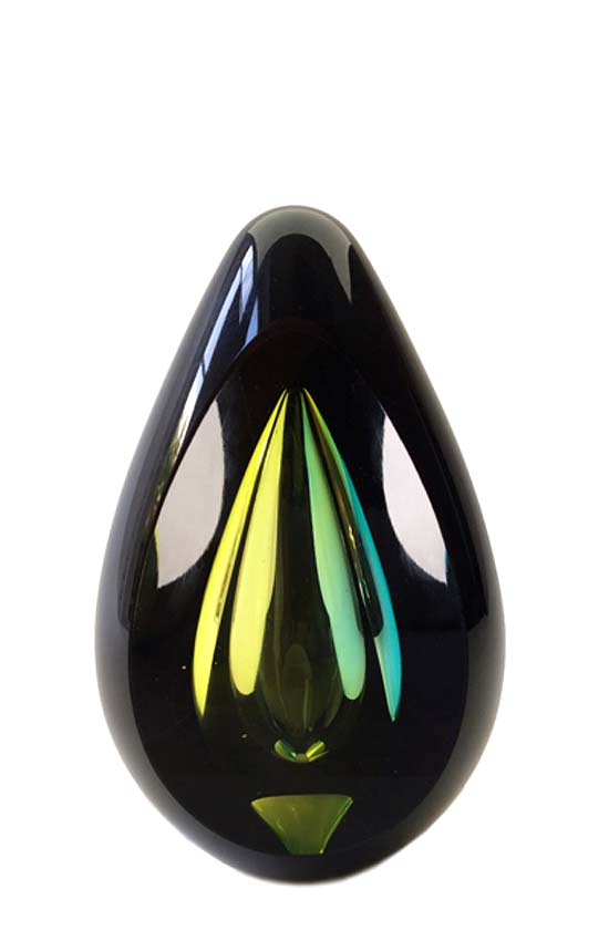 cristal verre petite urne or premium noir