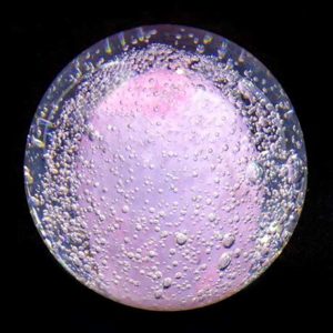 crystal glass mini urn ball stardust bulb pink