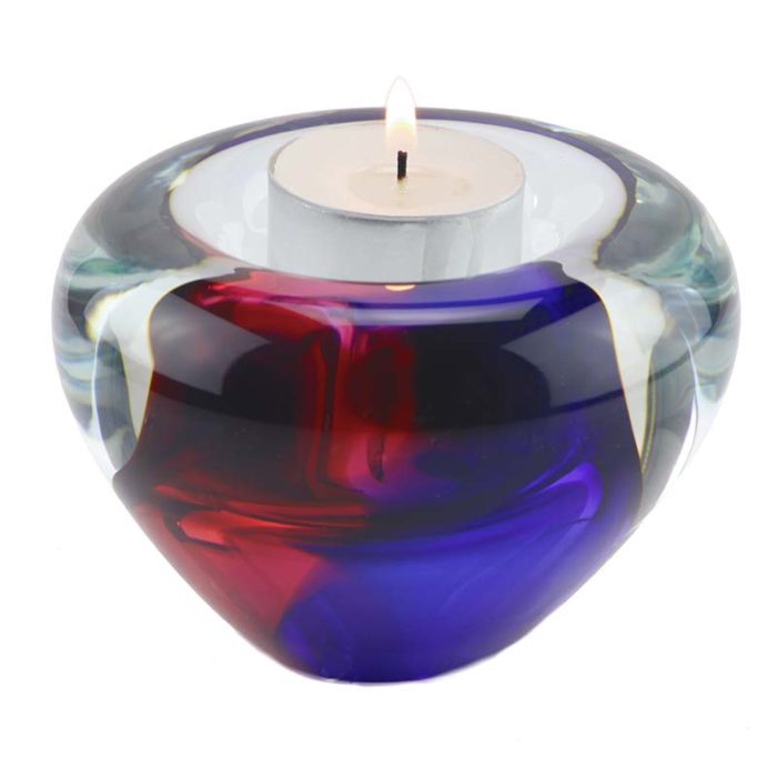 crystal glass mini urn with wax light