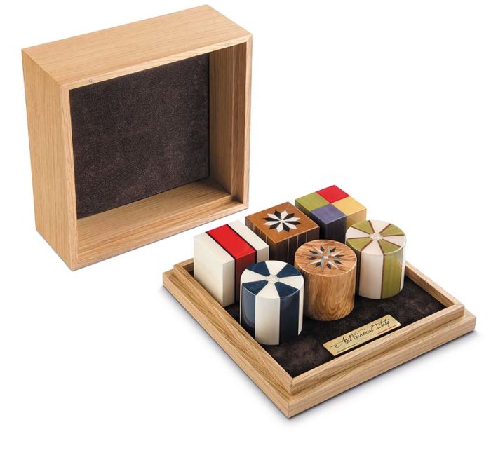 six mini urns in luxury box