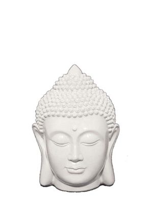 bílá mini urna s hlavou buddhy
